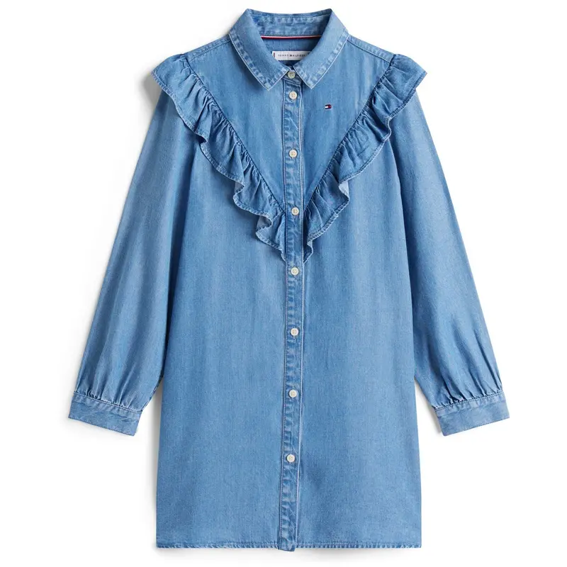 Tommy Hilfiger Denim Ruffle Shirt Dress 1