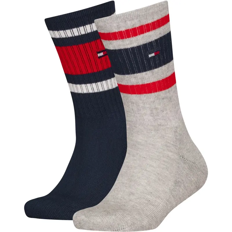 Tommy Hilfiger Grey Melange Th Kids Sock 2P Sport Stripe 1