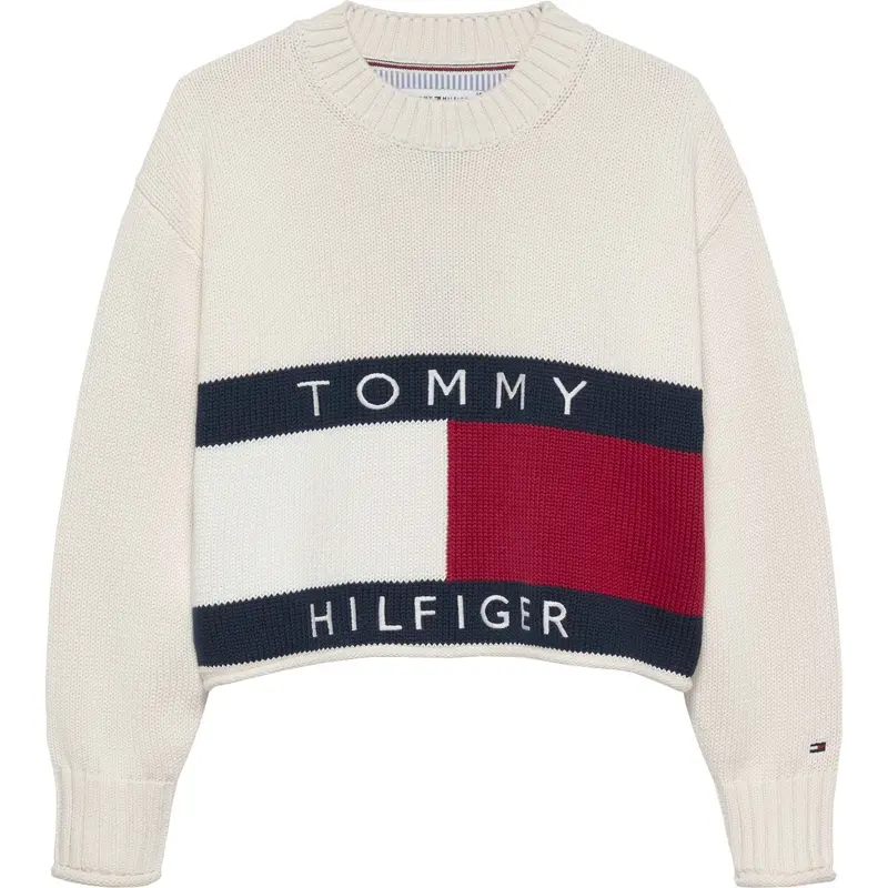 Tommy Hilfiger Ivory Silk Heritage Sweater 1
