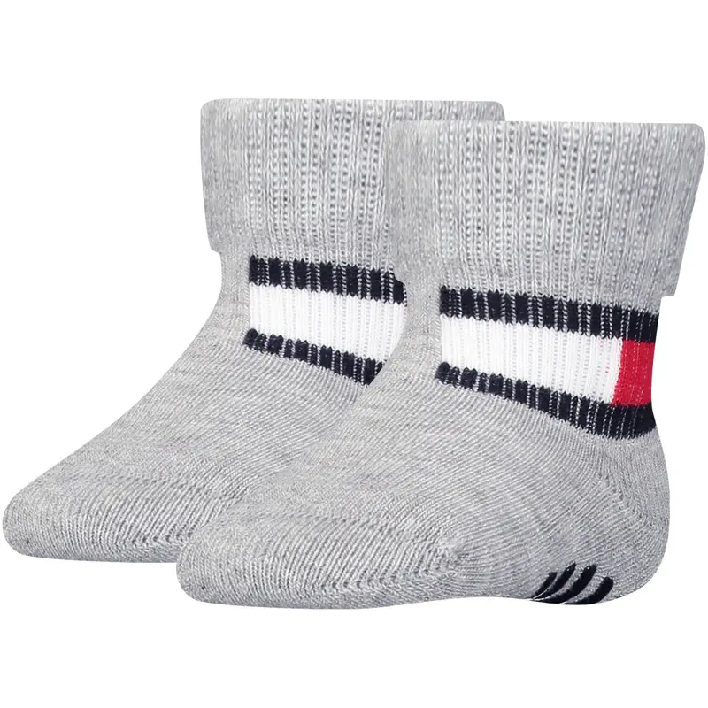 Tommy Hilfiger Light Grey Melange Th Baby Sock 2P Flag Sock 1