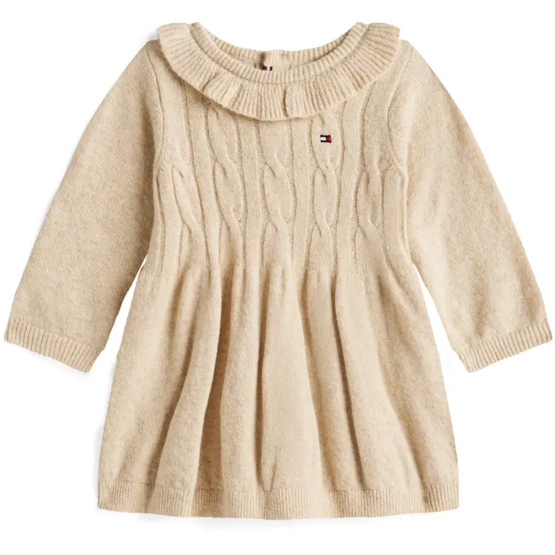 Tommy Hilfiger Malted Milk Heather Cable Sweater Dress Ls 1