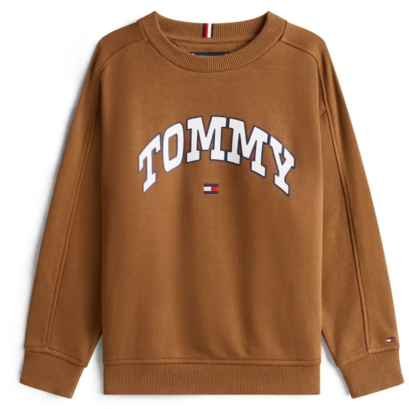 Tommy Hilfiger Pecan Nut Varsity Raised Print Sweatshirt 1
