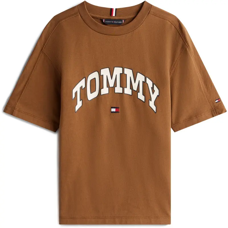 Tommy Hilfiger Pecan Nut Varsity Raised Print Tee Ss 1