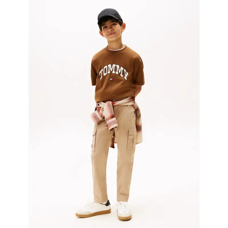 Tommy Hilfiger Pecan Nut Varsity Raised Print Tee Ss 4