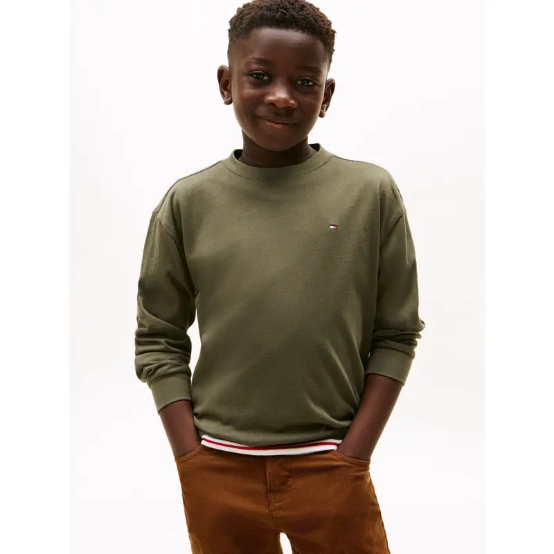 Tommy Hilfiger Pewter Green Essential T-Shirt Ls 1