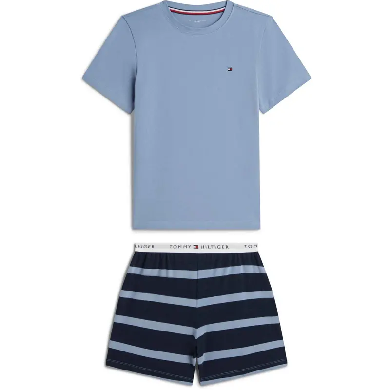 Tommy Hilfiger Rugby Stripe / Brisk Blue Ss Pj Set 1