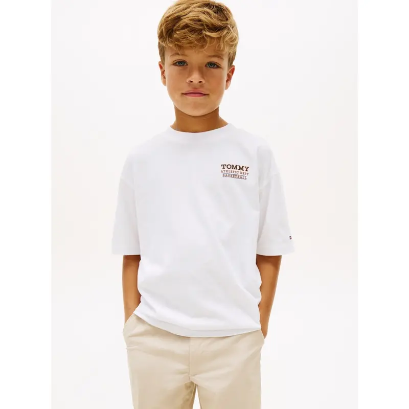 Tommy Hilfiger White Basketball Graphic T-Shirt 3