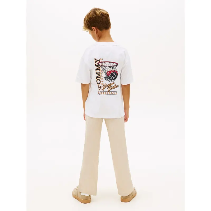 Tommy Hilfiger White Basketball Graphic T-Shirt 5