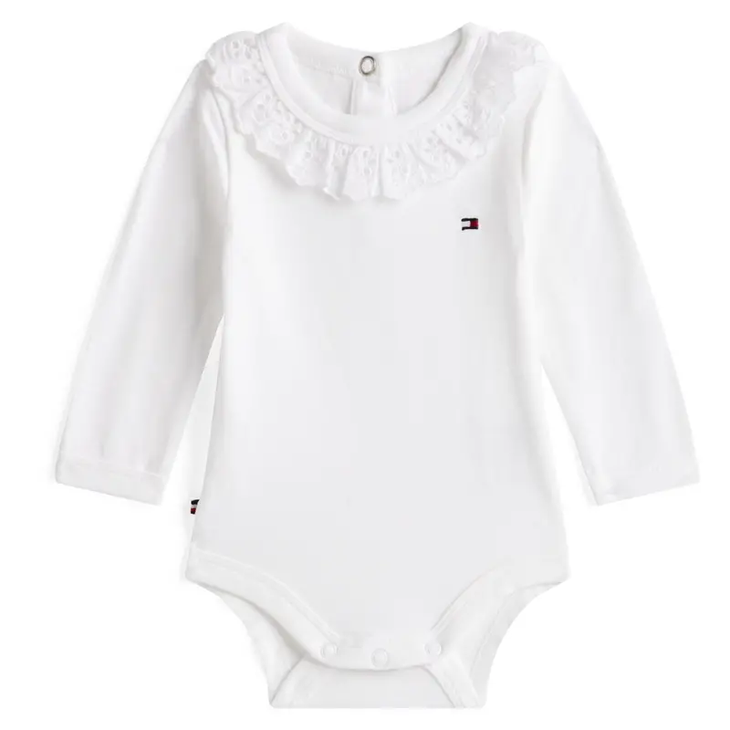 Tommy Hilfiger White Broderie Collar Body Ls 1