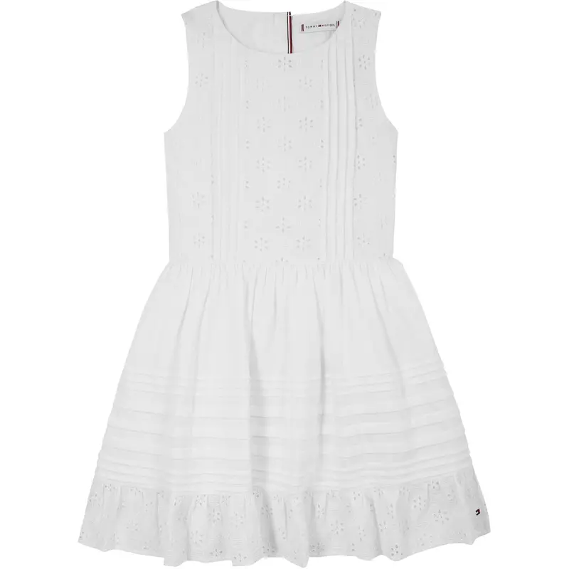 Tommy Hilfiger White Embroidered Cotton Dress 1