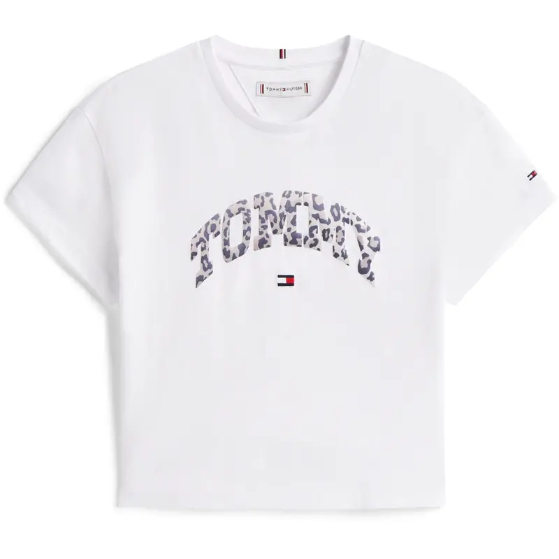 Tommy Hilfiger White Varsity Sateen Graphic Tee S/S 1