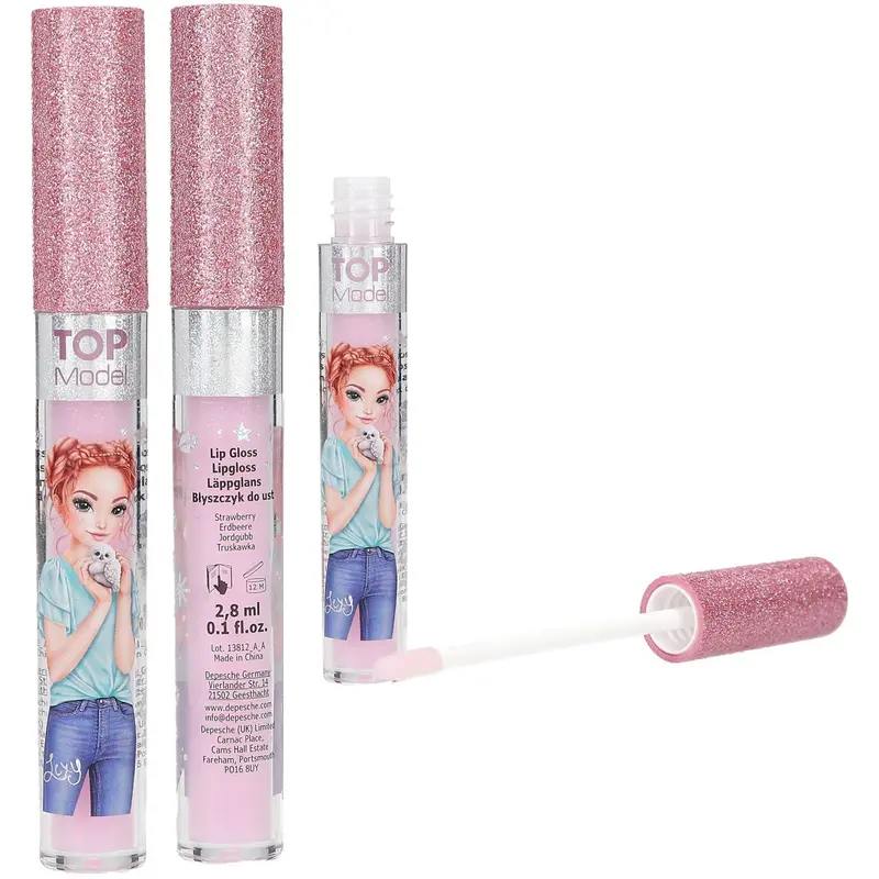 Topmodel Beauty And Me Rose Strawberry Lip Gloss With Glitter Cap 1