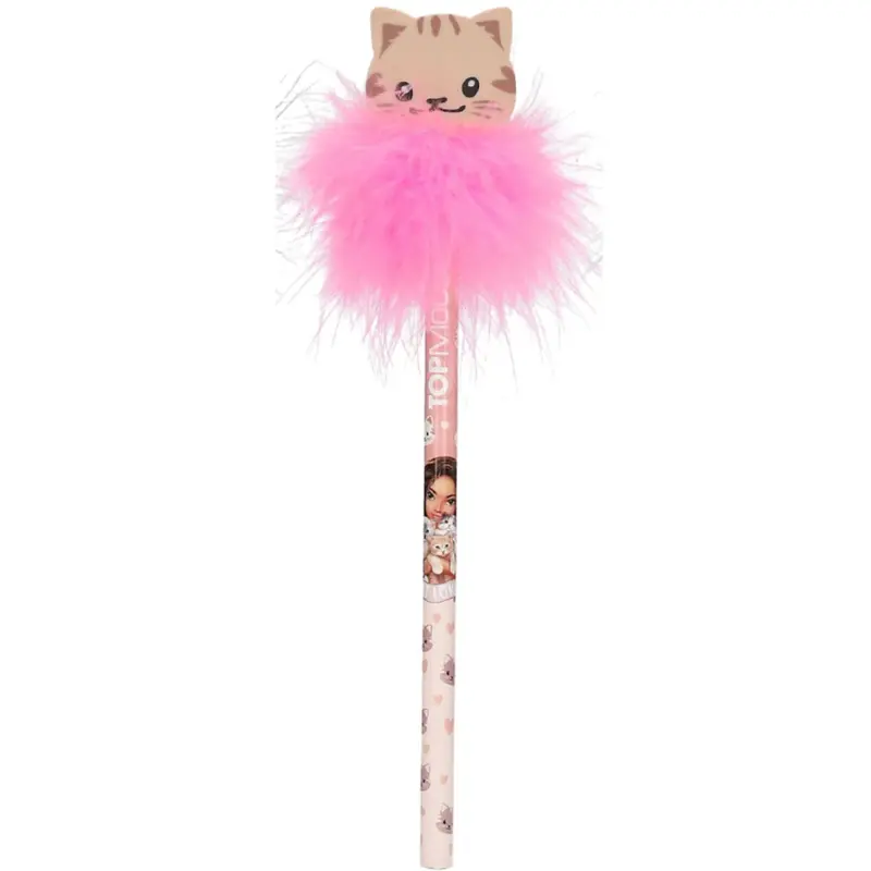 Topmodel Cat Love Pencil With Eraser-Topper Brown Cat 1