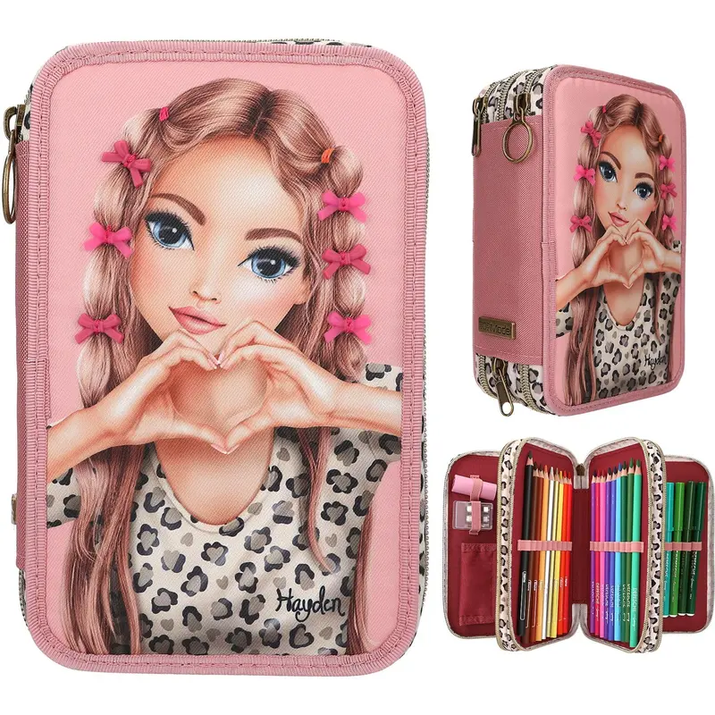 Topmodel Leoheart Triple Pencil Case With Bow 1