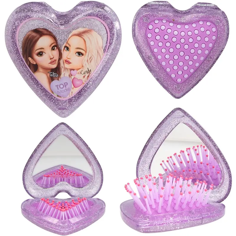 Topmodel Purple Hair Brush With Mirror Heart Shaped Beauty And Me 1
