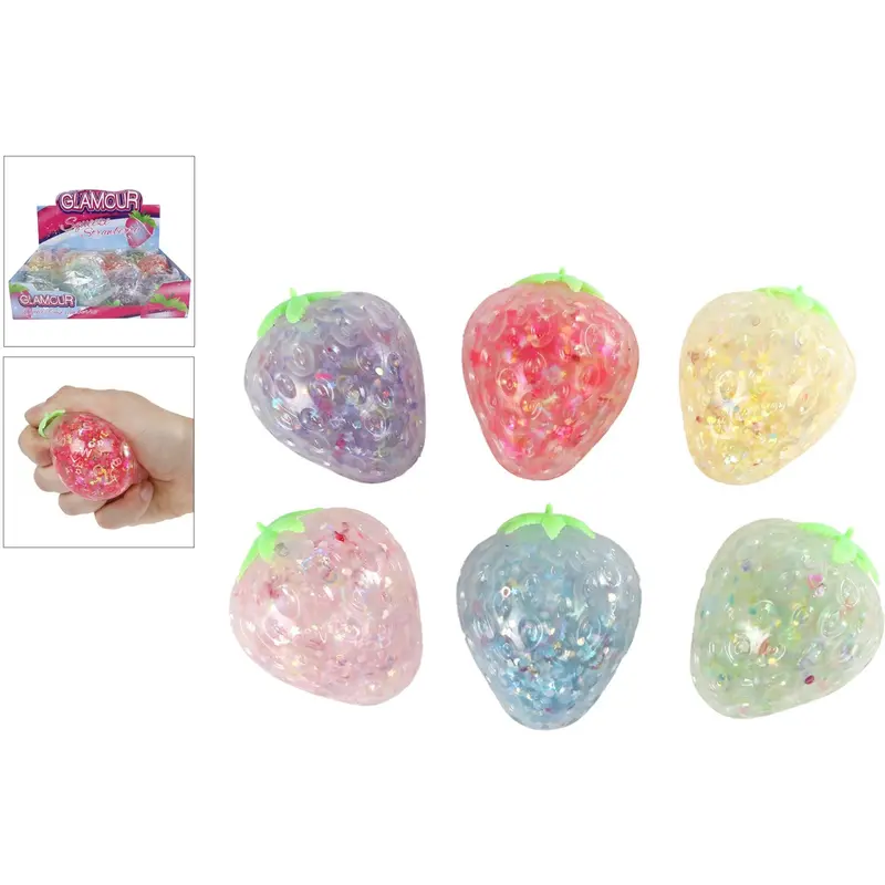 Trend Toys Glitter Squeeze Strawberry 6 Asst. Cdu 1