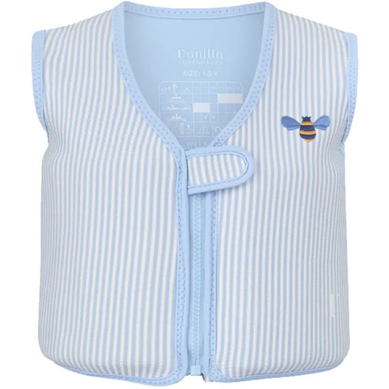 Vanilla Copenhagen Blue Honeybee Swim Vest Neoprene Seersucker 1