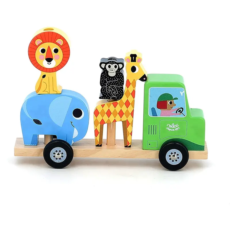 Vilac Tractor With Trailer And Stable Animals 1