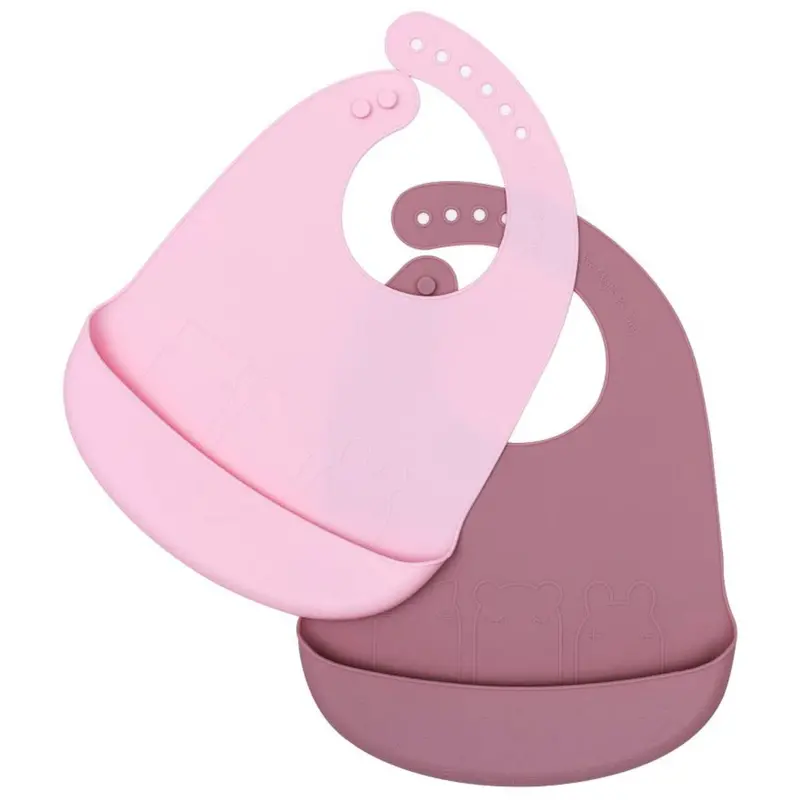 We Might Be Tiny Lyserød & Støvet Rosa 2-Pack Bibs 1