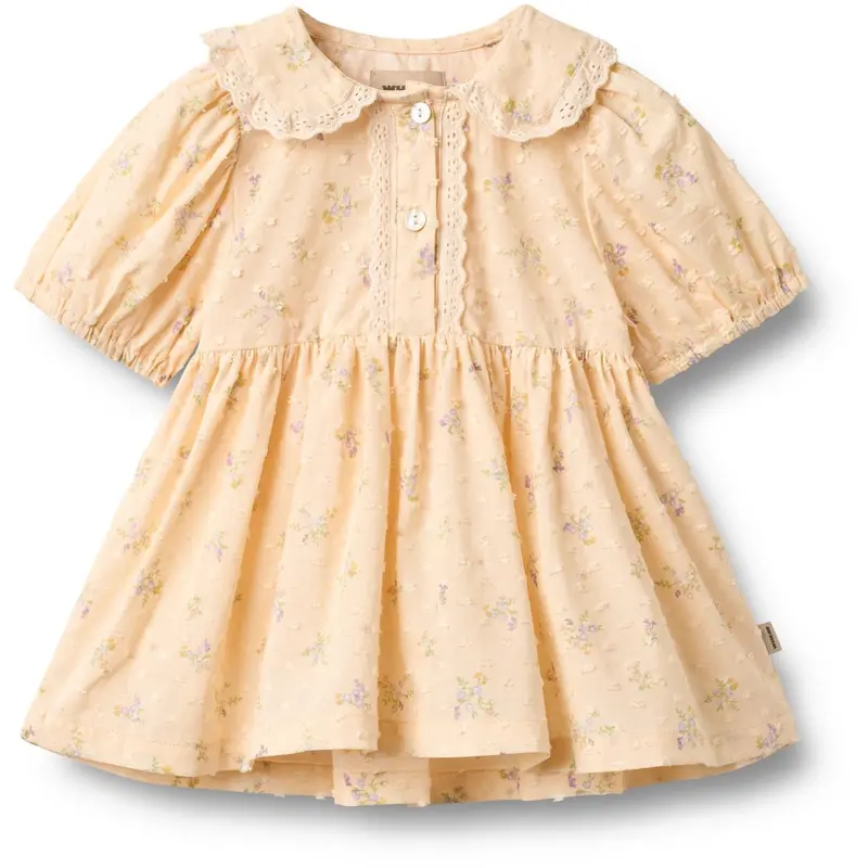 Wheat Barely Apricot Flowers Dress S/S Adele 1