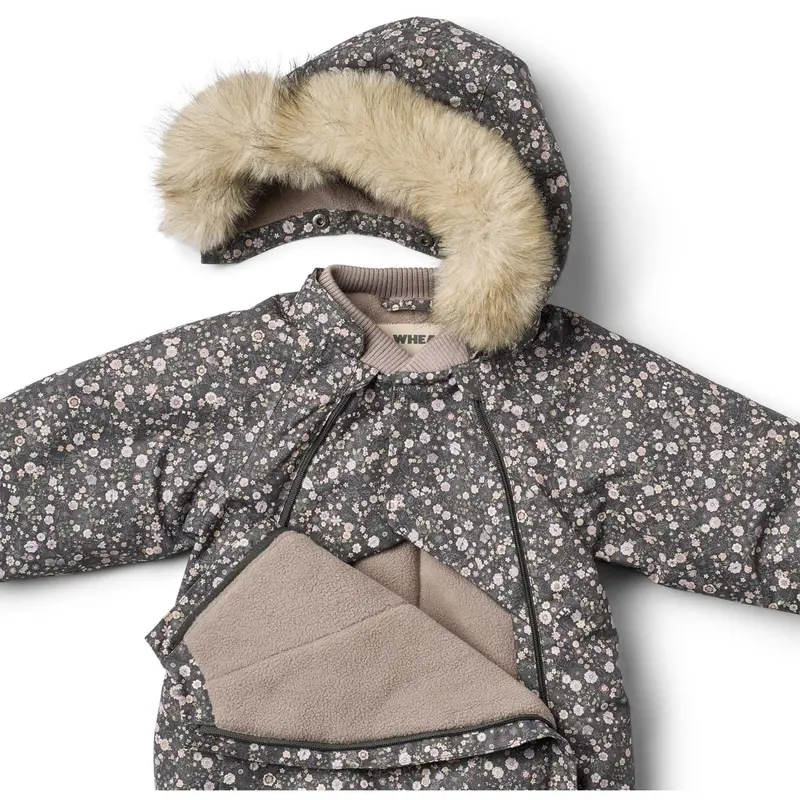 Wheat Black Sea Open Flowers Snowsuit Nickie 2