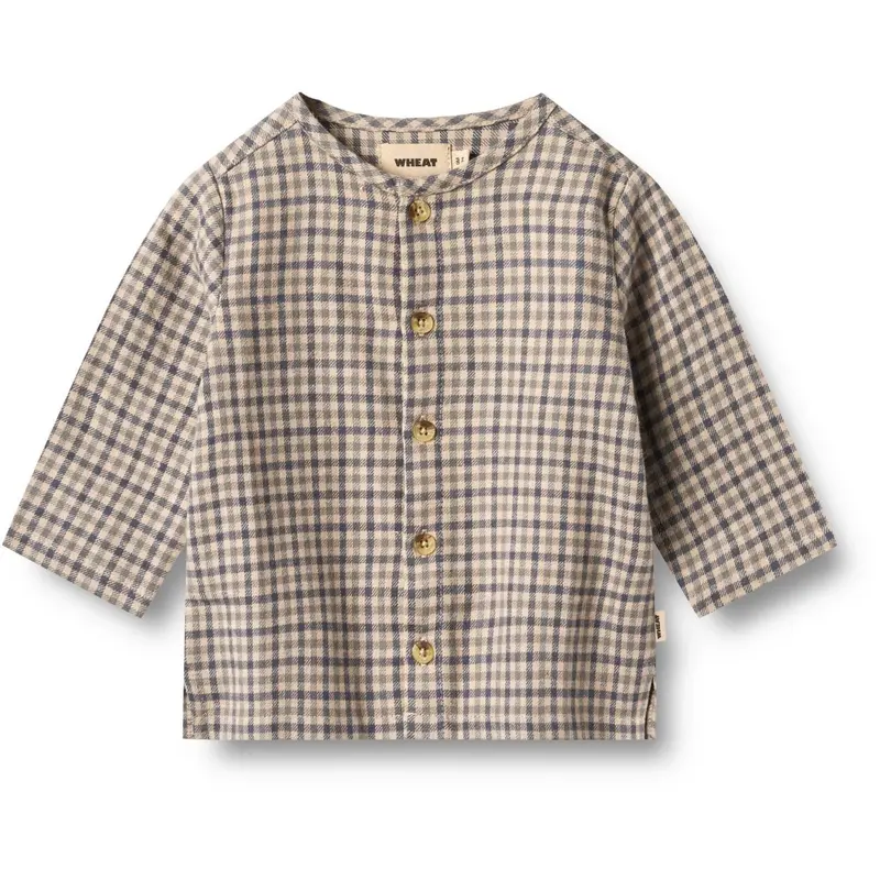 Wheat Blue Check Shirt L/S Shelby 1