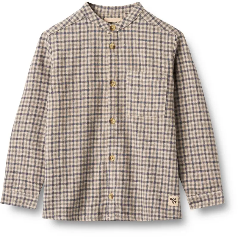 Wheat Blue Check Shirt L/S Willum 1