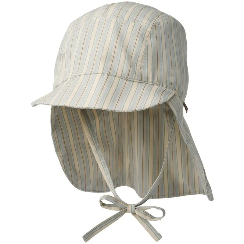 Wheat Blue Ocean Stripe Sun Hat Woven Tonga 1