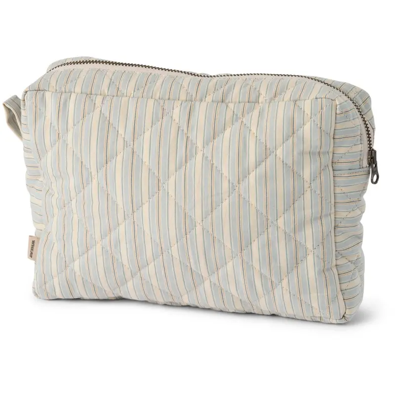 Wheat Blue Ocean Stripe Wash Bag Small Ziggy 1
