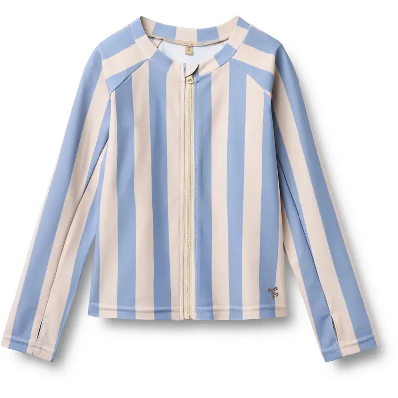 Wheat Bold Blue Stripe Swim T-Shirt L/S Zip Ada 1
