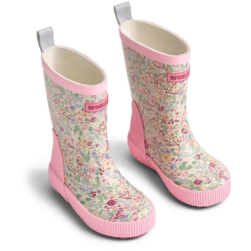 Wheat Cool Sky Flowers Rubber Boot Welly 1