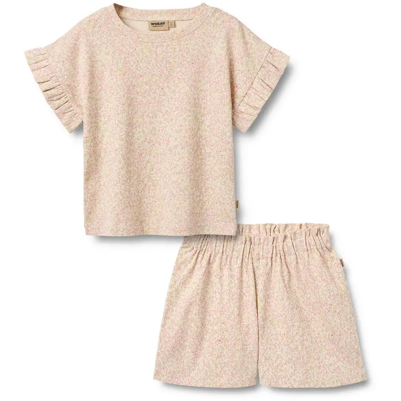 Wheat Coral Flowers Set T-Shirt & Shorts Ally 1