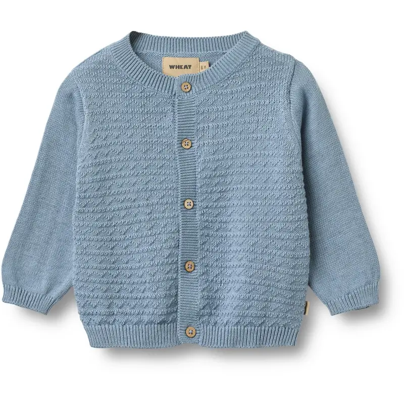 Wheat Faded Denim Knit Cardigan Bjørn 1