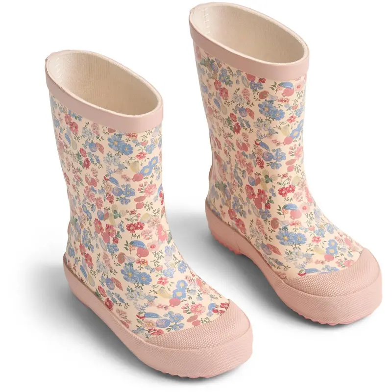 Wheat Flowers And Seashells Rubber Boot Muddy 1