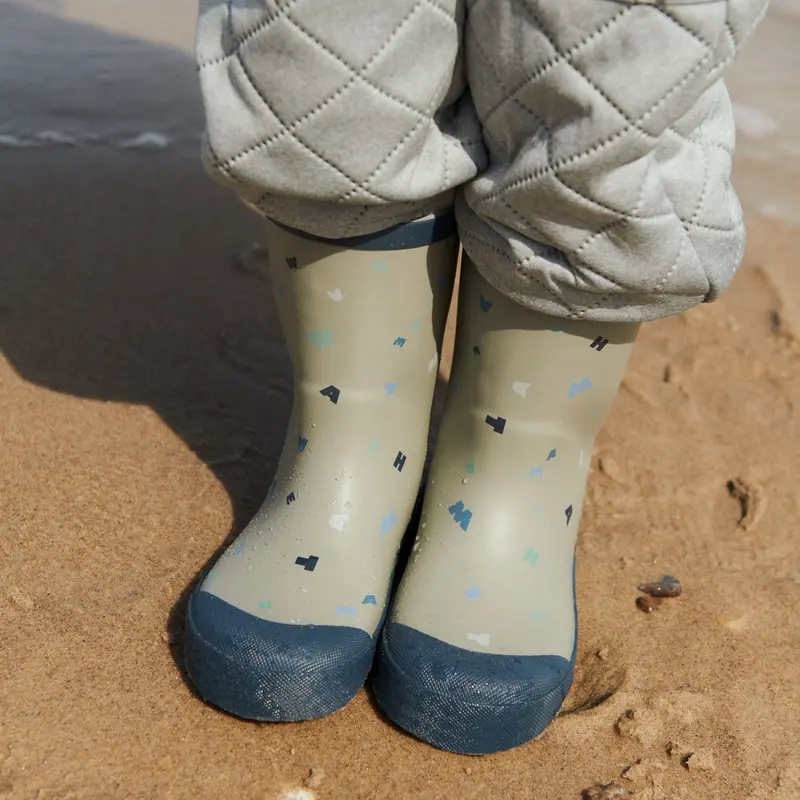 Wheat Light Flint Letters Rubber Boot Muddy 2