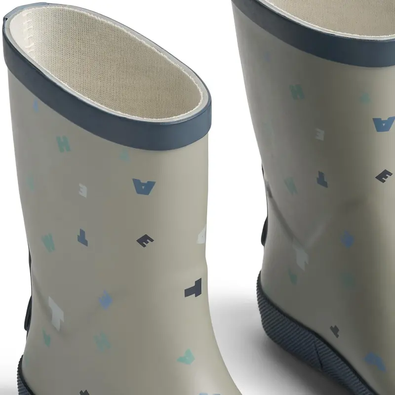 Wheat Light Flint Letters Rubber Boot Muddy 3