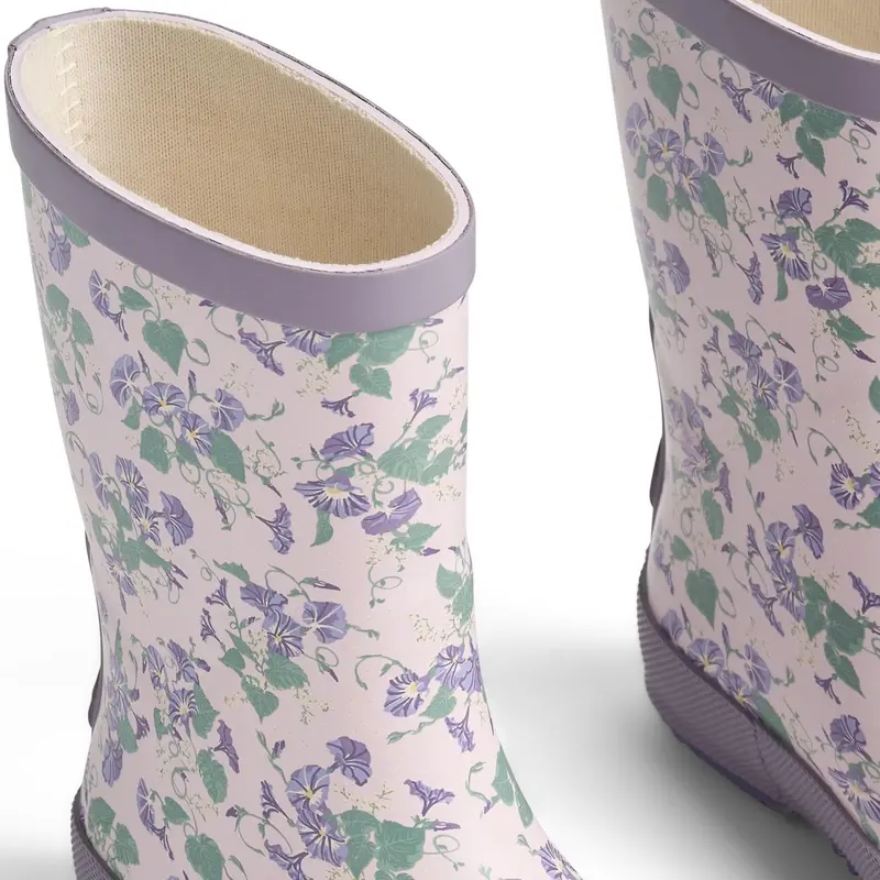 Wheat Lilac Petunias Rubber Boot Muddy 2