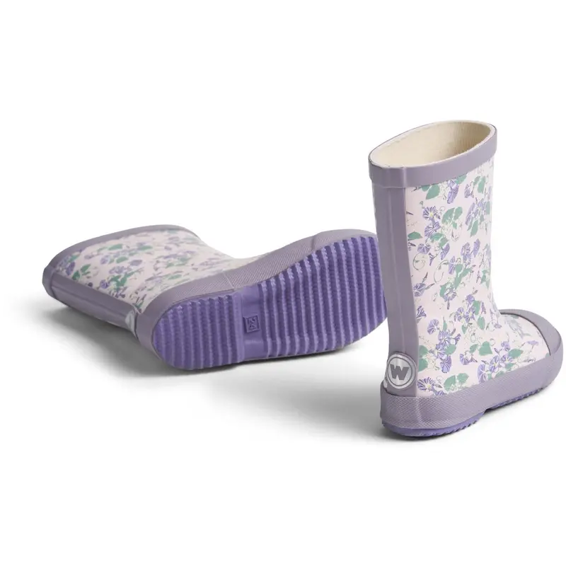 Wheat Lilac Petunias Rubber Boot Muddy 4