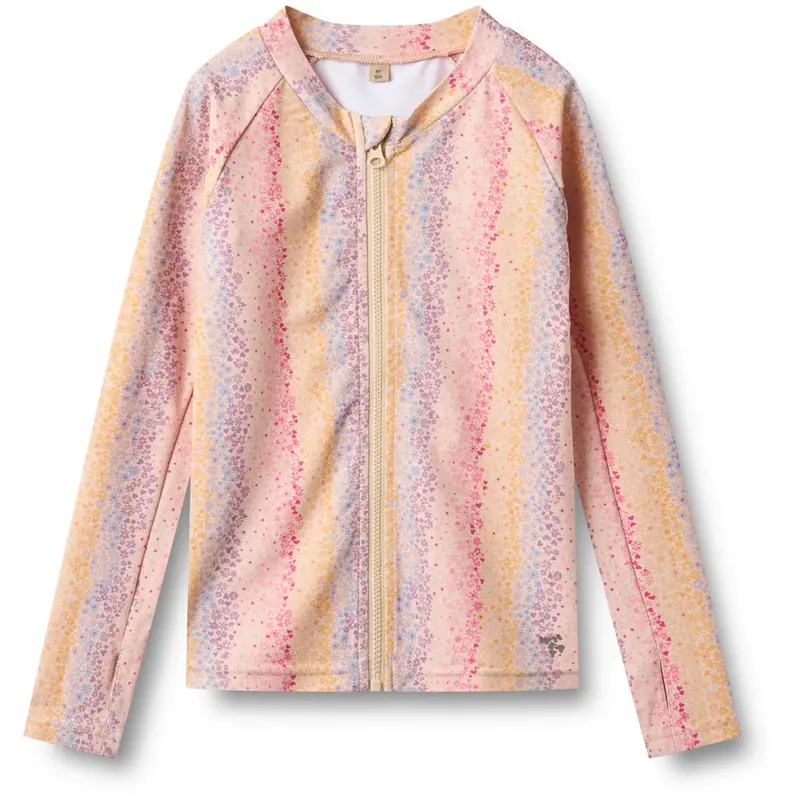 Wheat Multi Rainbow Swim T-Shirt L/S Zip Ada 1