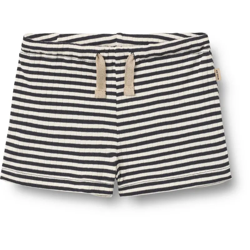 Wheat Navy Rib Stripe Jersey Shorts Vic 1