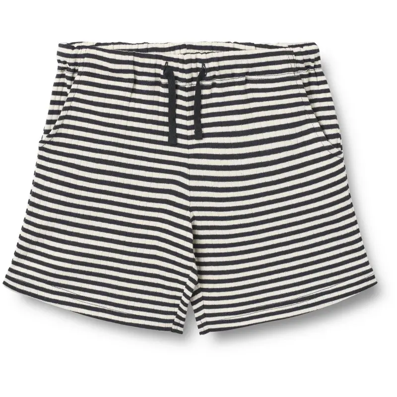 Wheat Navy Rib Stripe Set T-Shirt S/S & Shorts Fabian 4