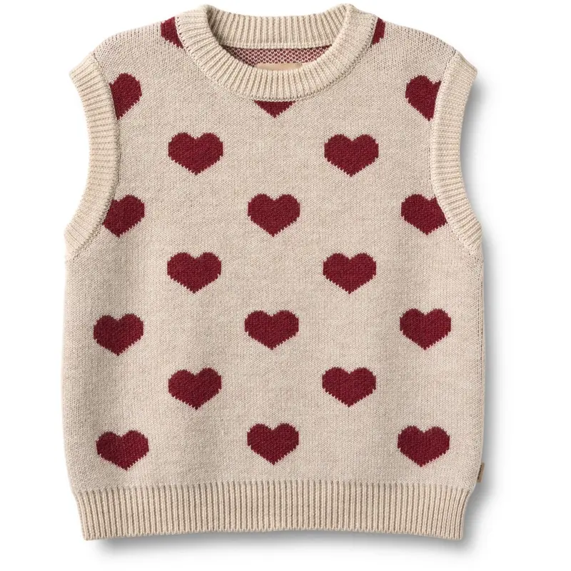 Wheat Offwhite Melange Jacquard Vest Gaby 1