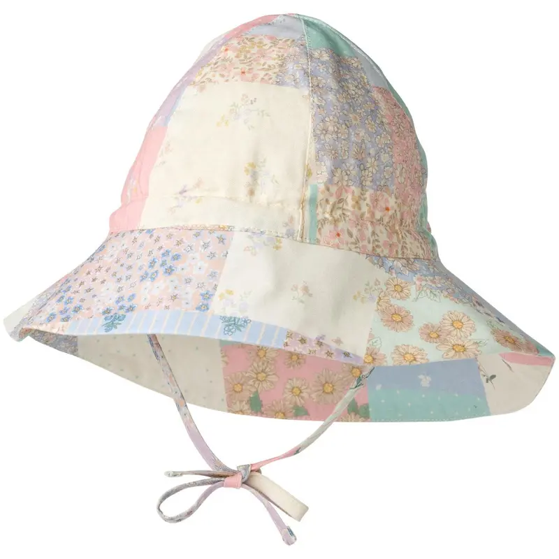 Wheat Patchwork Flowers Sunhat Chloe 1