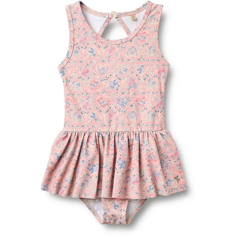 Wheat Pink Heart Flowers Swimsuit Erna 1
