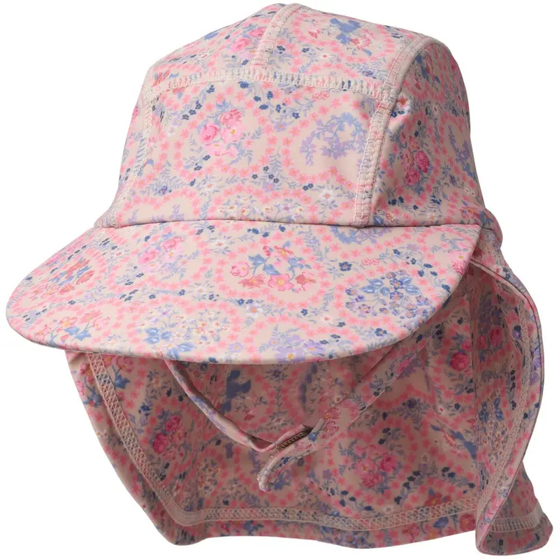 Wheat Pink Heart Flowers Uv Sun Hat Tonga 1