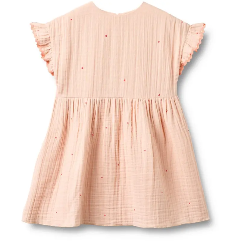 Wheat Powder Hearts Dress Lace Thit 1