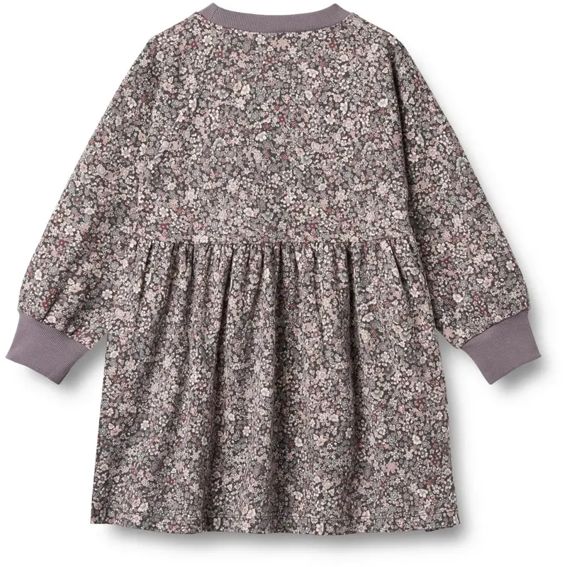 Wheat Purple Stone Flowers Jersey Dress L/S Dorthea 2