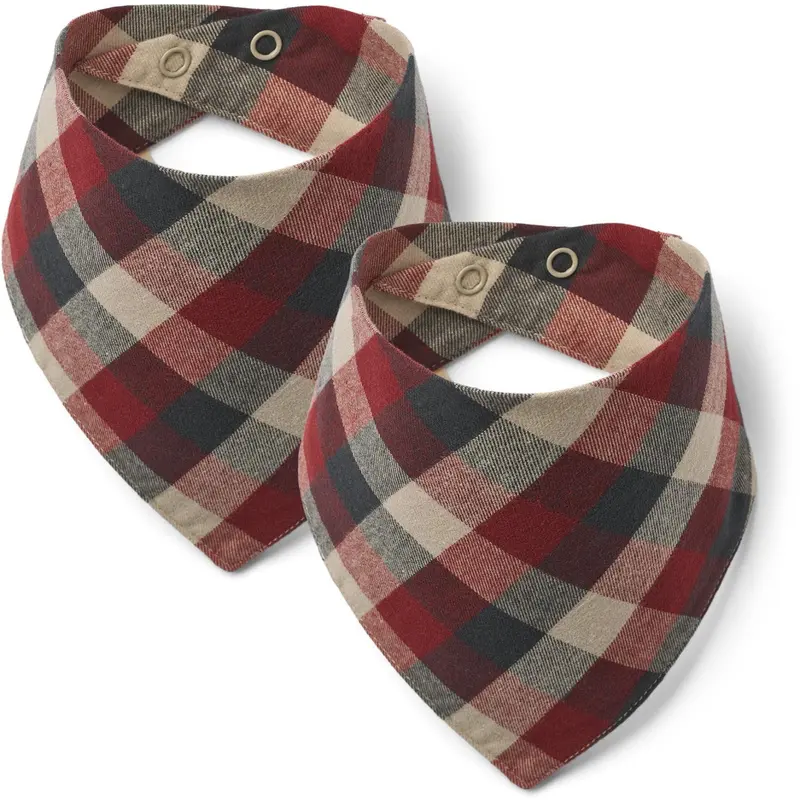 Wheat Red Blue Check 2 Bib Eden 1