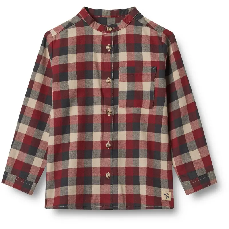 Wheat Red Blue Check Shirt L/S Willum 1