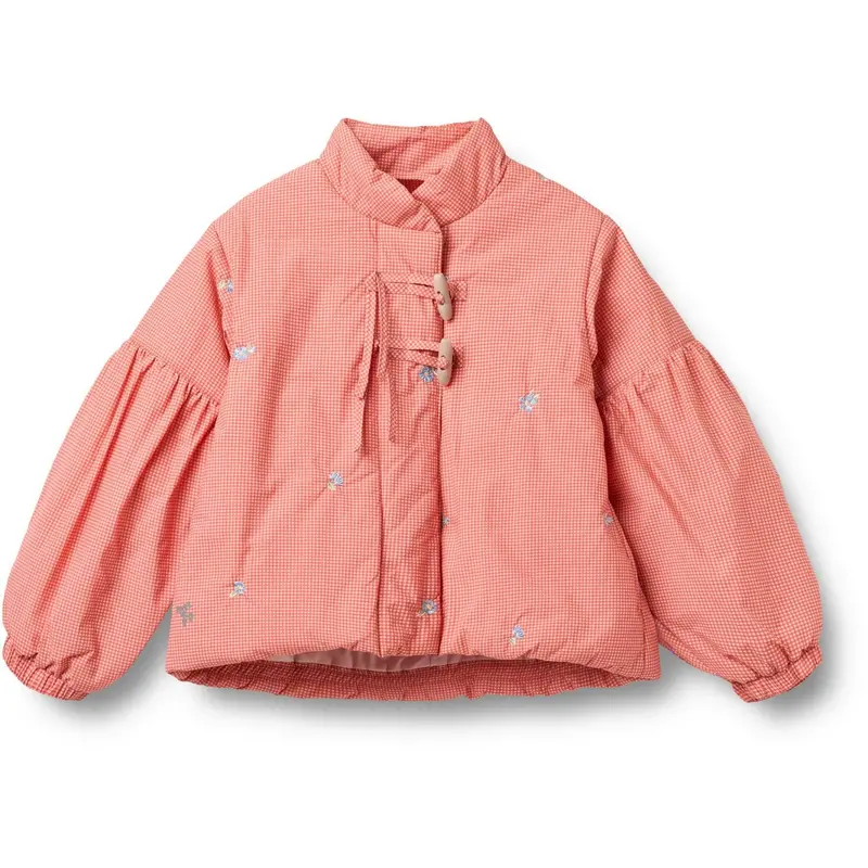 Wheat Red Check Lightweight Puffer Jacket Sola 1